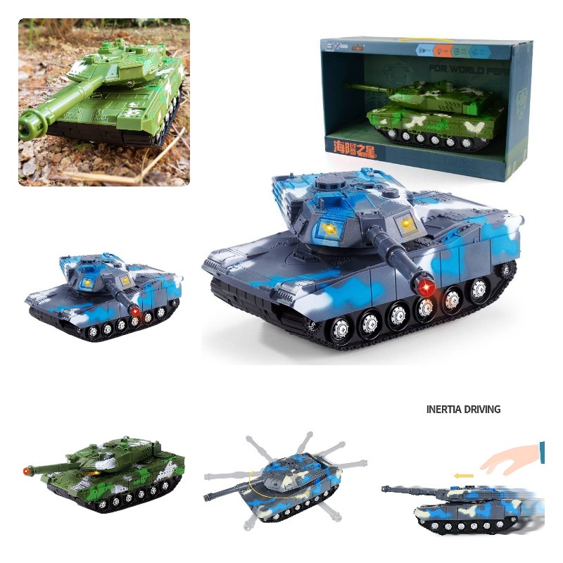 Mainan Tank Militer Merek Sea Star Dengan Kemasan Warna Warni Dan Inertial Motion