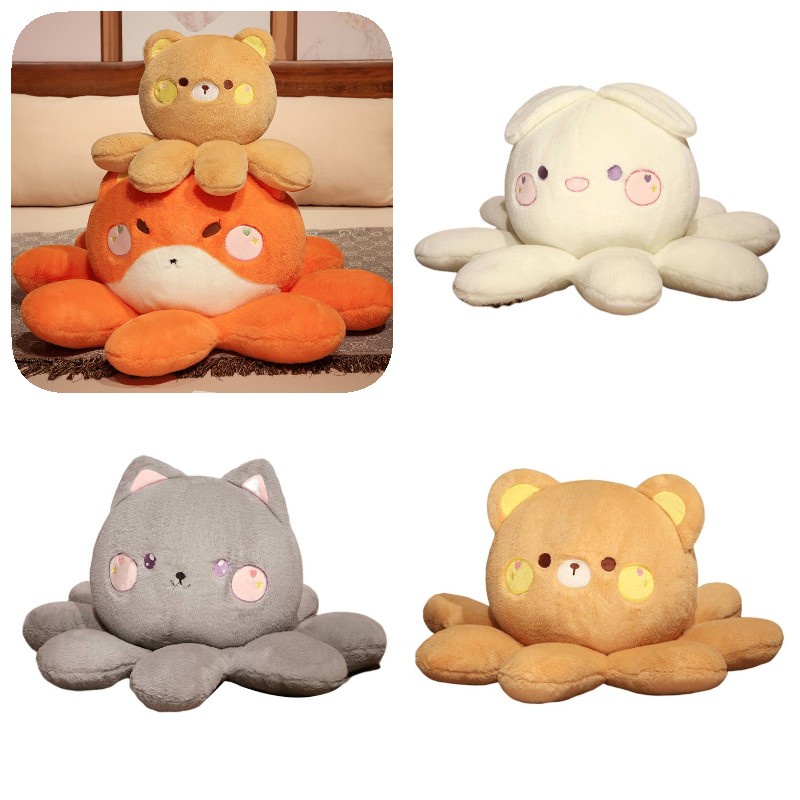 55cm Cute Bunny Animal Octopus 2-in-1 Boneka Plush Bantal Tidur Boneka Mainan Anak Hadiah