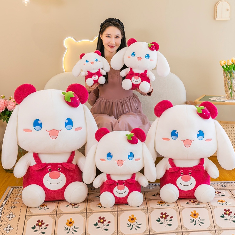 Kelinci Strawberry Plushie Hewan Lucu Tak Tertahankan Berubah Dari Kelinci Moer Lucu Cocok Untuk Anak-Anak