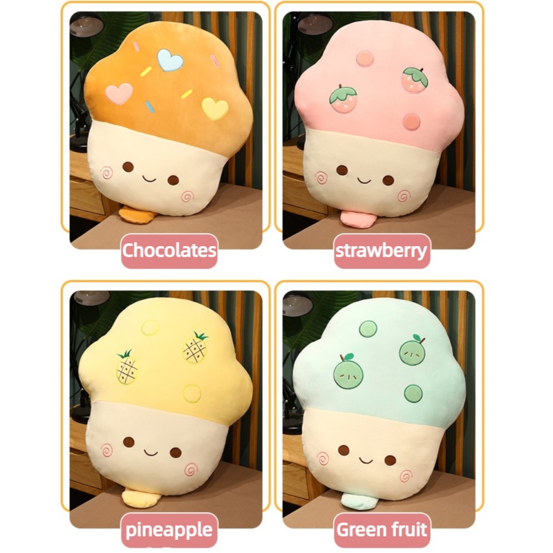 Ice Cute Cream Throw Pillow Plush Doll PP Cotton Isi Hadiah Bantal Santai