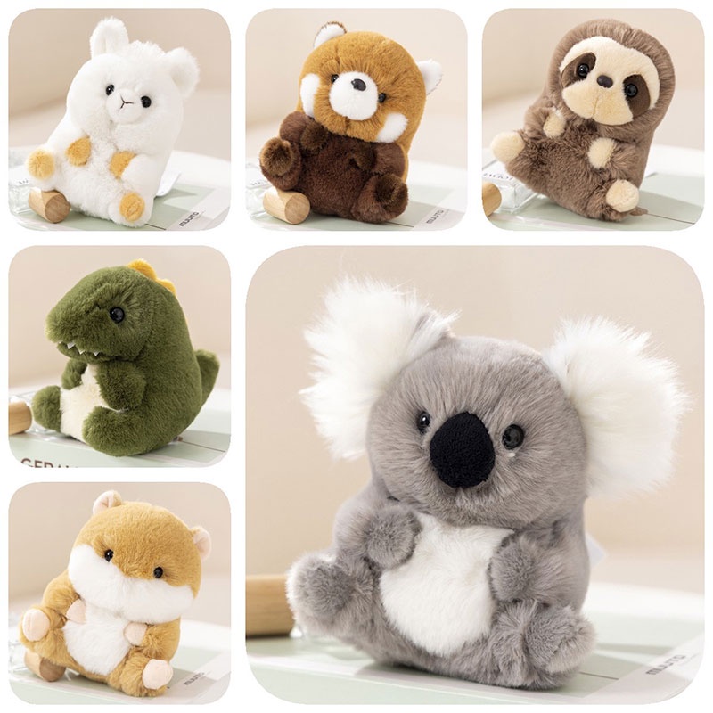 Plushies Bentuk Hewan Panda, Koala, Sloth, Hamster, Alpaka, Dinosaurus, Terbuat Dari Kain Plush Pendek Dan Isi Katun Pp, Bagus Untuk Dekorasi Kamar Anak