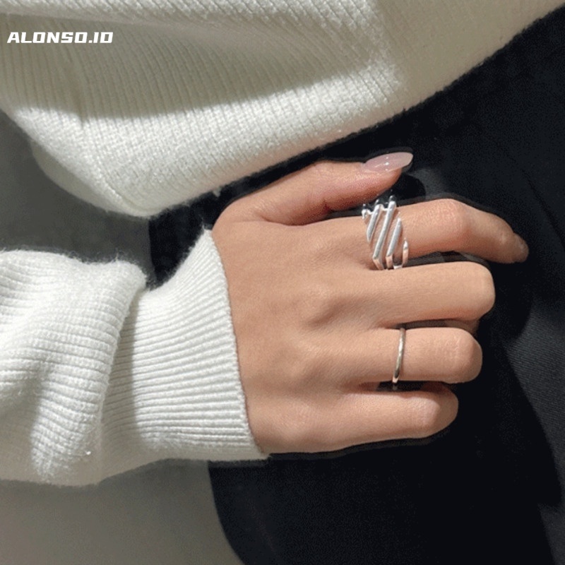 Aksesoris Cincin Twill Silang Kepribadian Sederhana