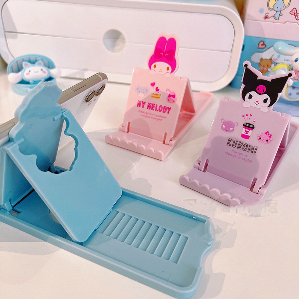 Kartun Saku Lipat Ponsel Tablet Holder Adjustable Membawa Cinnamoroll Kulomi Stabilizer Ponsel Lucu