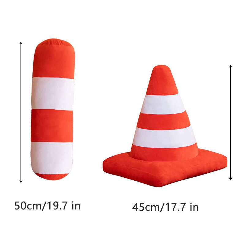 50cm/45cm Traffic Safety Barricade Mainan Mewah Bantal Tidur Alat Peraga Tk