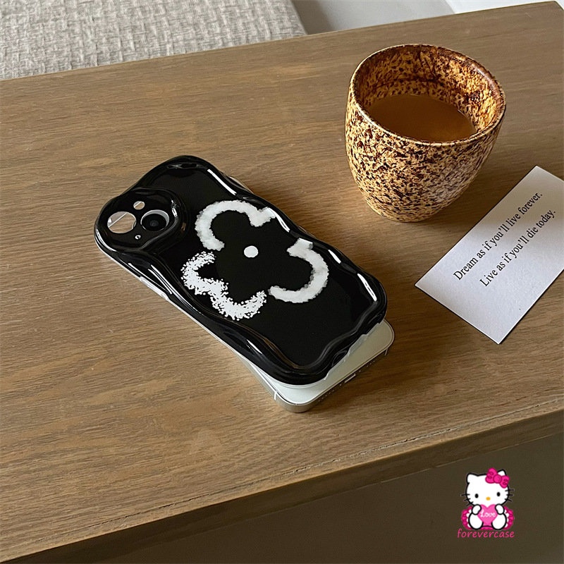 Casing Bunga Sederhana Tepi Melengkung Bergelombang 3D Untuk Redmi A1 9C NFC 10C 10 9 9A 9T 10A A2 POCO M3 Redmi Note11 10Pro Max8 9 11s 10S 10Simple Flower Bunga Tpu Soft Cover