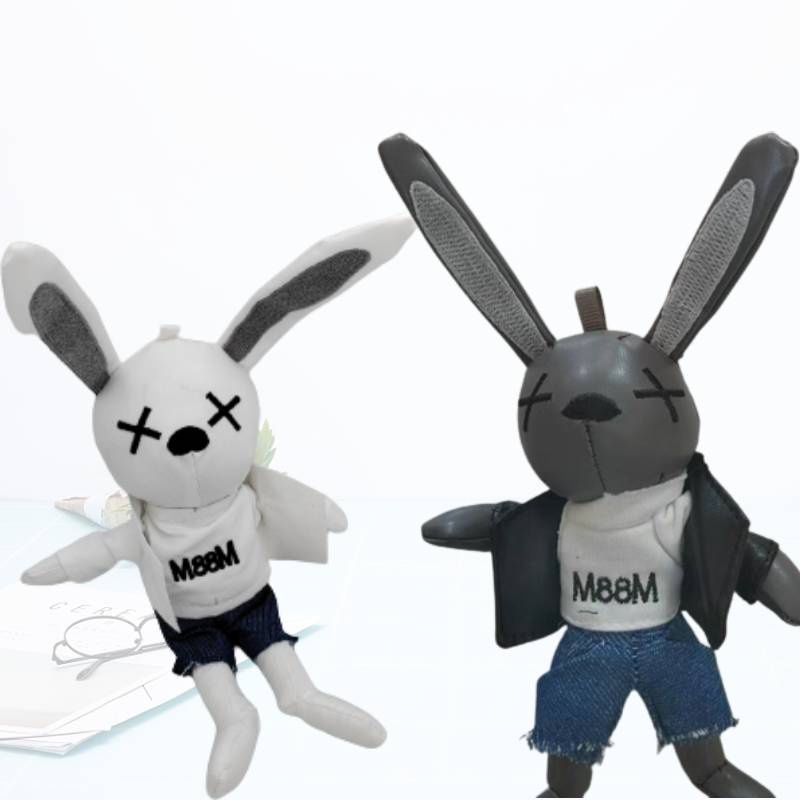 Mainan Anak Bunny Plush Warna Warni Hitam Putih Desain Unik Dan Menarik