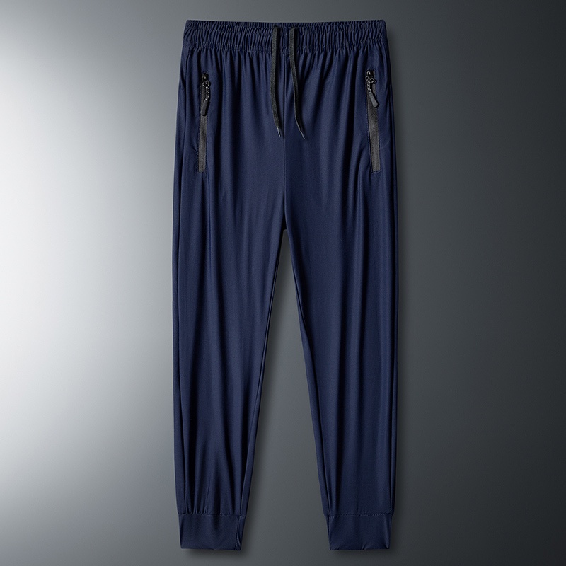 CELANA PANJANG COWO Ice Silk Men's Pants Musim panas Thin Casual Pants Cool Air Conditioned Pants Lo