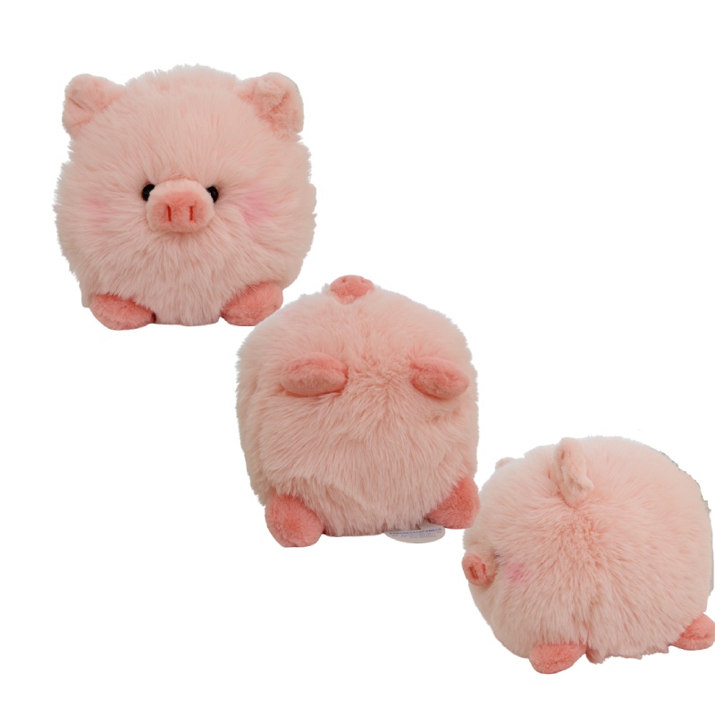 Bantal Piggy Mewah Lucu Mainan Boneka Bentuk Bola Pink Berambut Panjang Untuk Anak