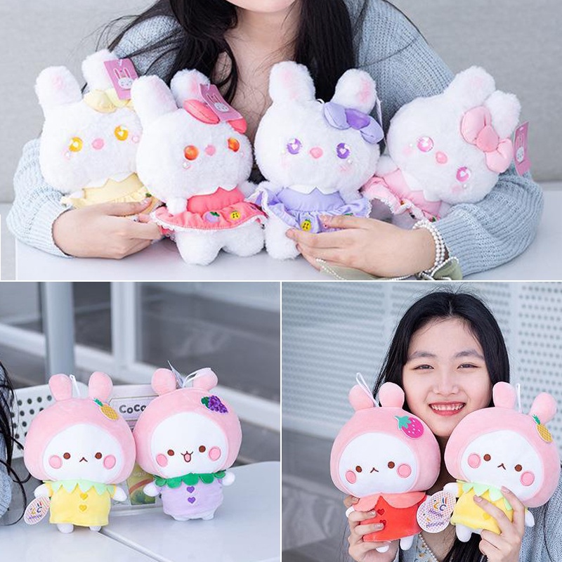 9in Lucu Buah Kelinci Boneka Plush Boneka Lembut Bantal Peluk Hadiah Plushie