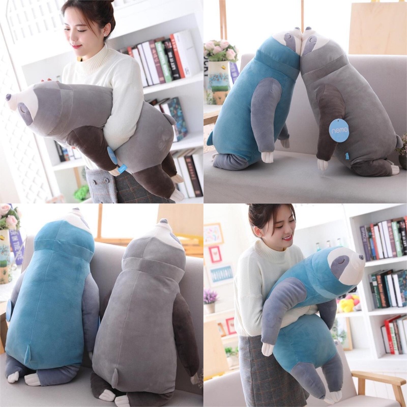 Lembut Dan Cuddly Sloth Stuffed Animal Plush Toy Bantal Pendek Mewah Kain Pp Katun Isian Biru /grey