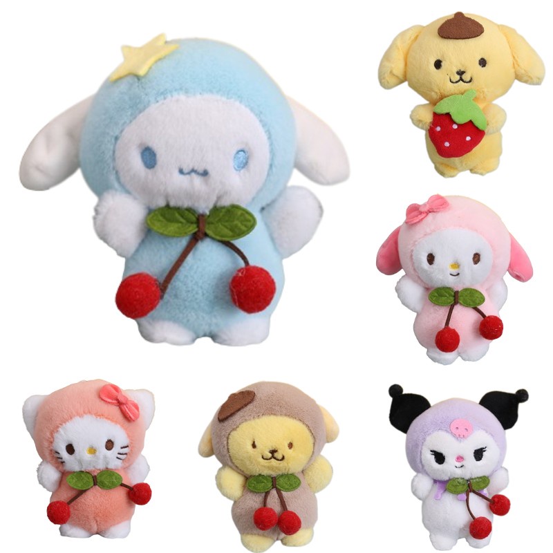 Sanrio Three Lirou Cherry Plush Aksesori Yang Berkualitas Dan Menggemaskan