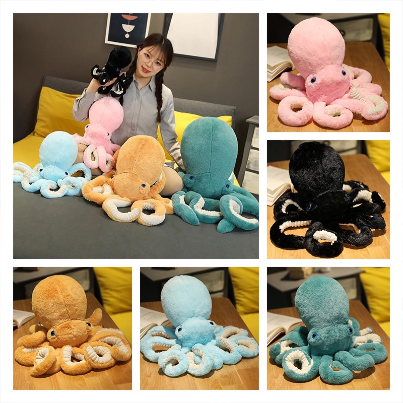 Gurita Lucu Mainan Plush Untuk Anak-Anak Boneka Binatang Berkaki 8 Lembut Dan Cuddly Banyak Warna