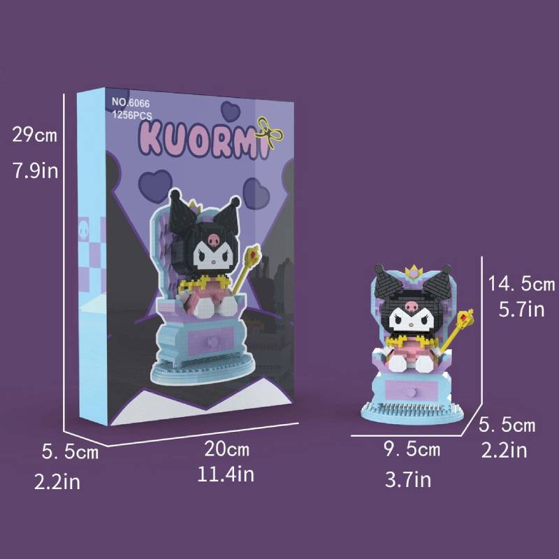 Kuromi Throne Build Block Mainan DIY Model Ornamen Dekorasi Anak Kid Hadiah 1256PCS