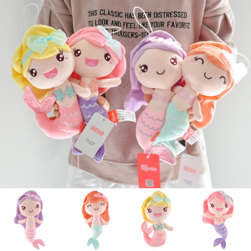 Mermaid Princess Mainan Mewah Boneka Binatang Plushie Hadiah Gadis Dekorasi Rumah