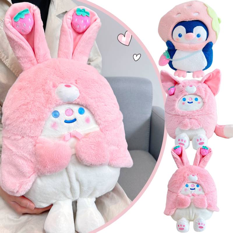 Bear Cross-Dress Kelinci Hewan Plush Mainan Boneka Bantal Anak Hadiah Dekor20/30cm