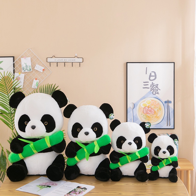 Plushie Panda Berkualitas Tinggi, Realistis Dan Menggemaskan, Rambut Panjang Bahan Mewah