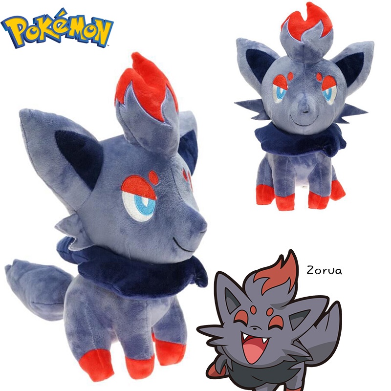 Mainan Plush Zorua 12-inci Empuk Dan Tahan Lama Untuk Bermain Sehari-Hari Dan Dekor.