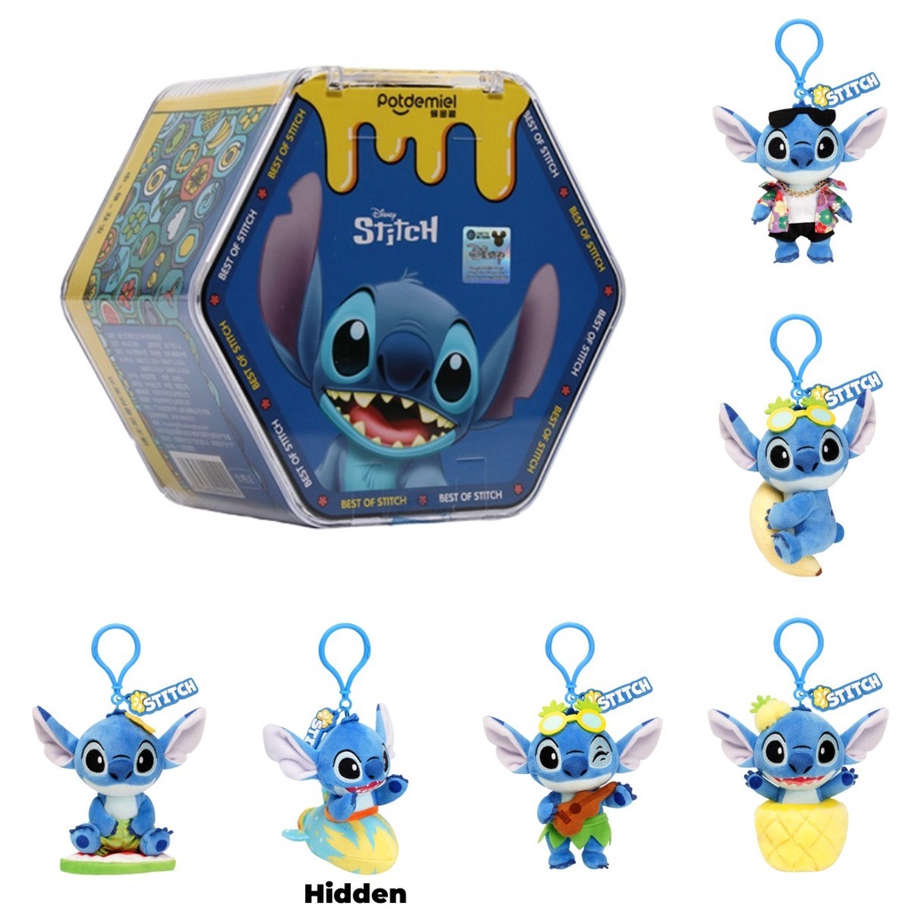 Set Keyring Plush Disney Stitch Koleksi 8biji Dengan Action Figure Tersembunyi Langka