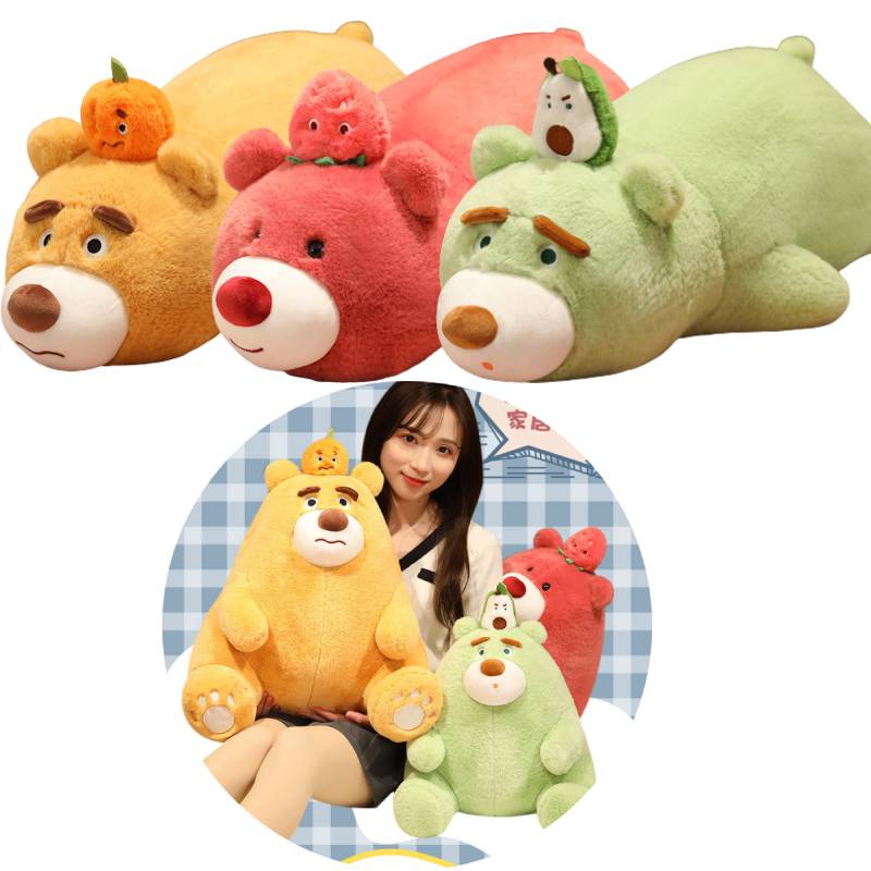 Fluffy Fruit Bear Boneka Binatang Bantal Mewah