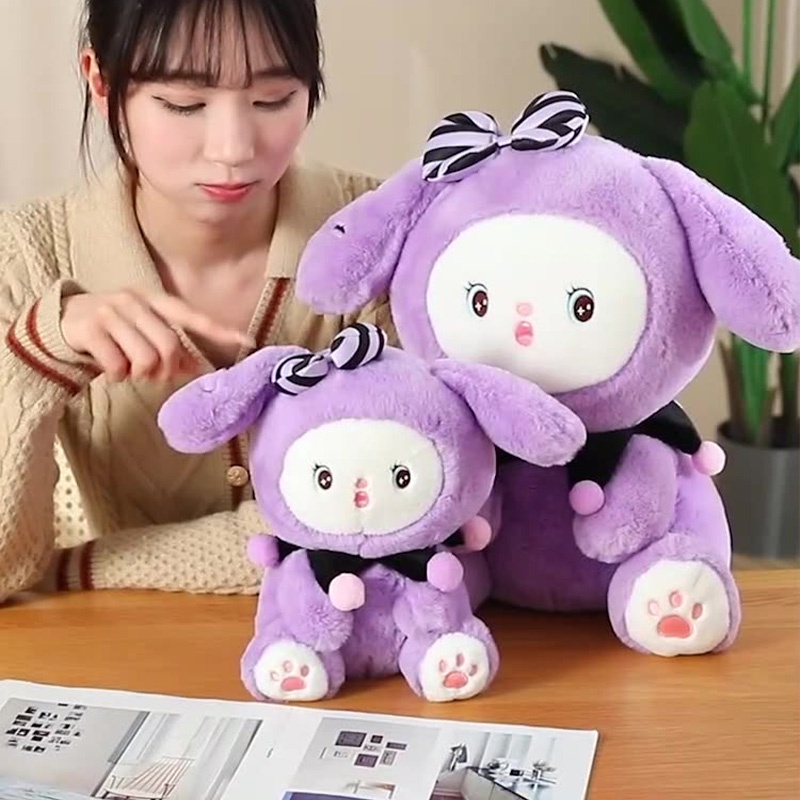 Mainan Plush Kelinci Ungu Lucu Dan Lembut Untuk Hadiah Ulang Tahun Atau Natal Anak Besar Dan Nyaman