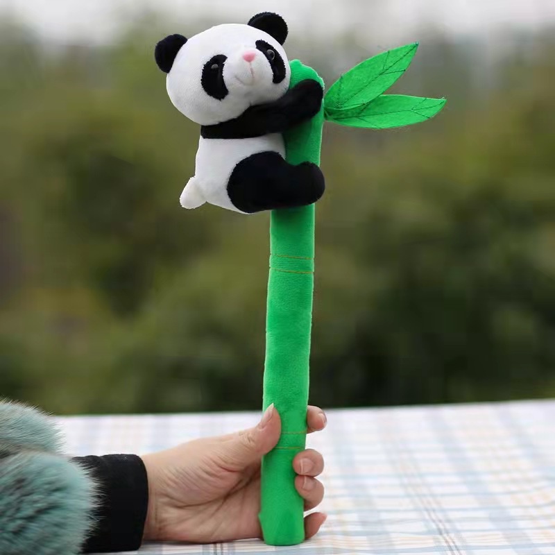 Mainan Boneka Anak Panda Plushie Bambu Hijau Lembut Dan Cuddly