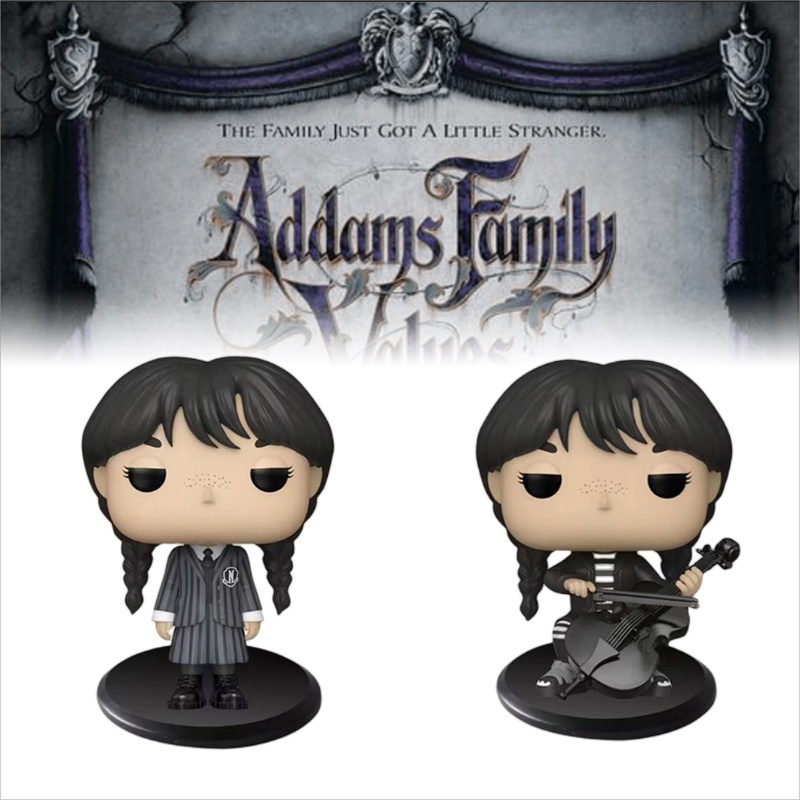 The Addams Family Wednesday Figure Boneka Model Mainan Dekorasi Hadiah Dengan Base