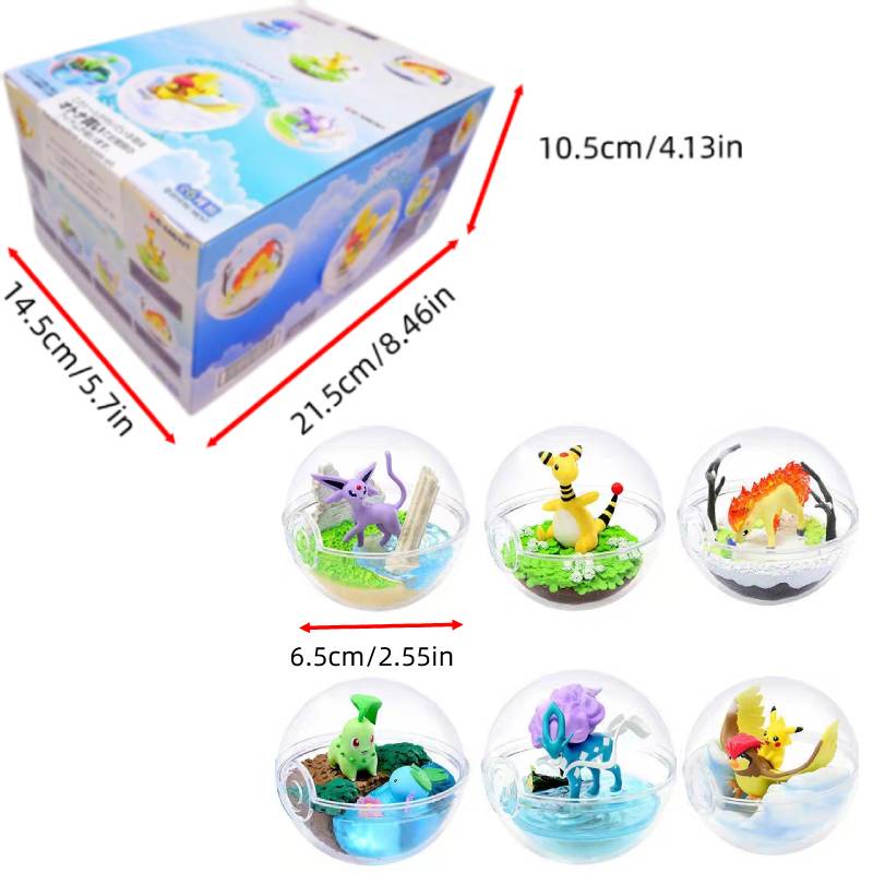 6pcs Pokémon Elf Blind Box Komik Koleksi Model Set Bola Kristal Penggemar Anak