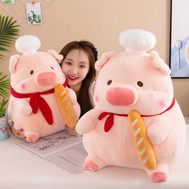 65cm/55cm/30cm/chef Roti Babi Roti Bakar Mainan Mewah Bantal Lembut Peluk Boneka Dekorasi Rumah Hadiah Ulang Tahun Anak