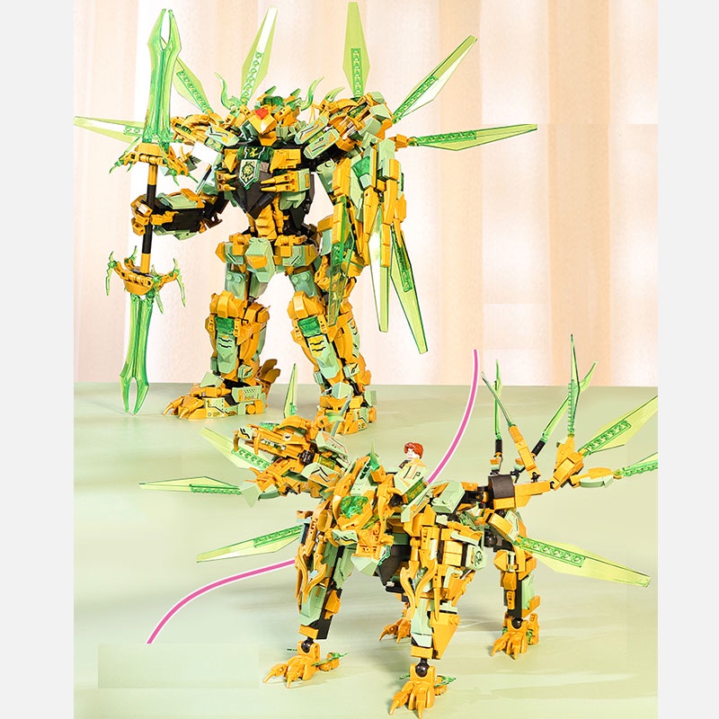 Ninjago Masters of Spinjitzu Gralden Dragon Mainan Bangunan Plastik ABS Ukuran Besar