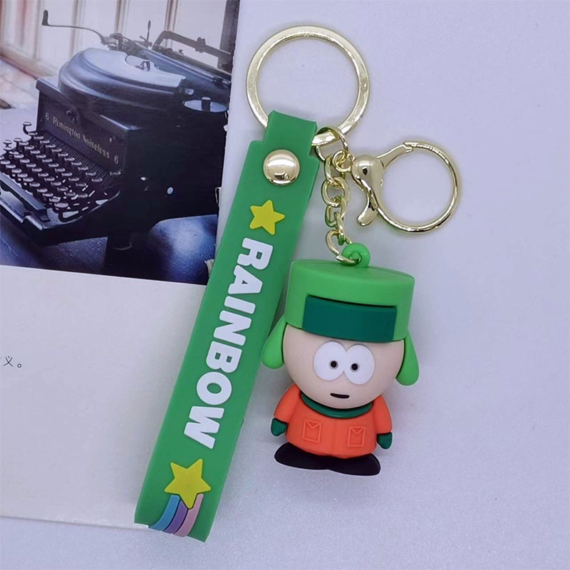 South Park Kunci Gesper Tas Liontin Gantungan Kunci Mobil Aksesori Dekorasi PVC