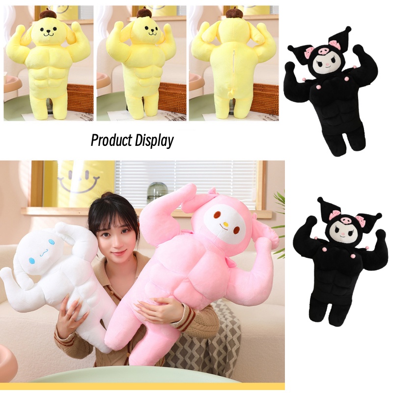 Adorable Pudding Dog Plushie Dengan Abs Berotot Ideal Untuk Anak Dan Dewasa 50cm /70cm /90cm