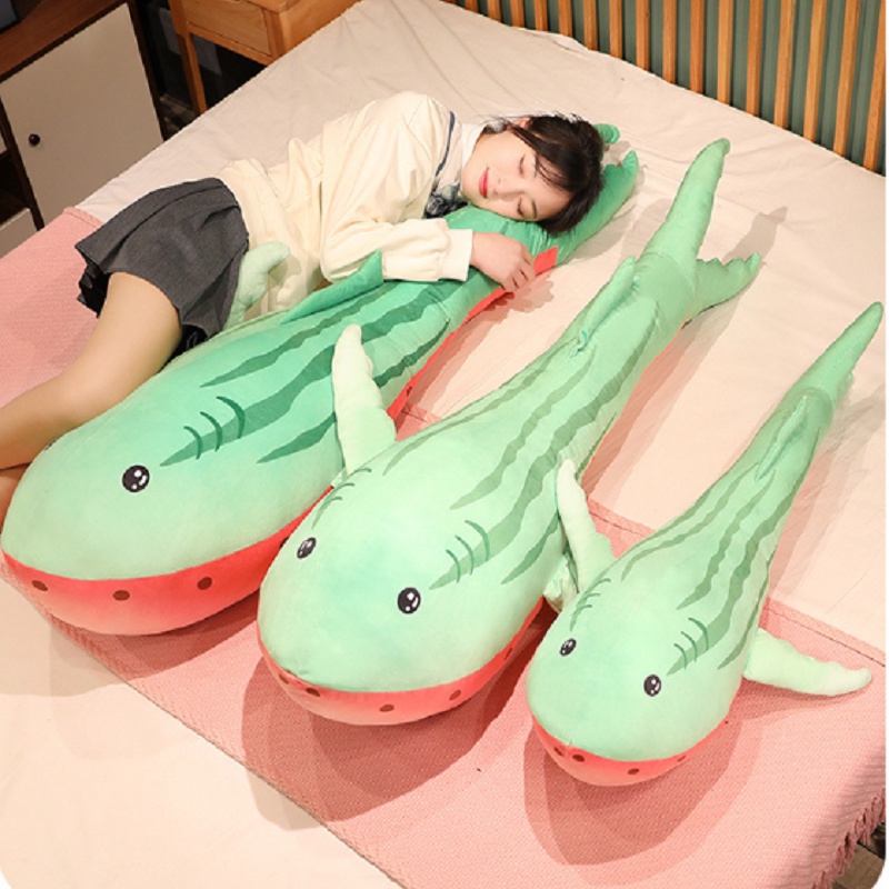 Bantal Ikan Paus Beludru Berlian Mewah Melon Hiu Yang Lucu Dan Lembut Mainan Boneka Plush Pendek