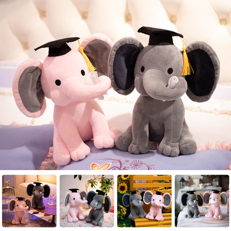 Boneka Plush Gajah Lembut Dan Cuddly Wisuda Sempurna Memento