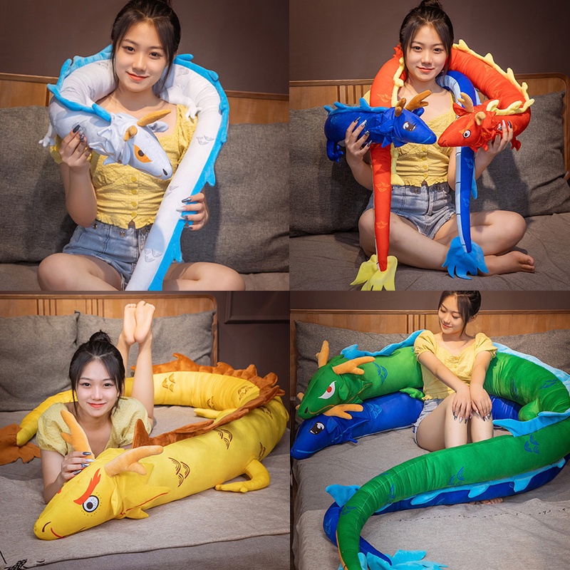 Bantal Mainan Mewah Kartun Naga Menggemaskan 5warna Untuk Dipilih