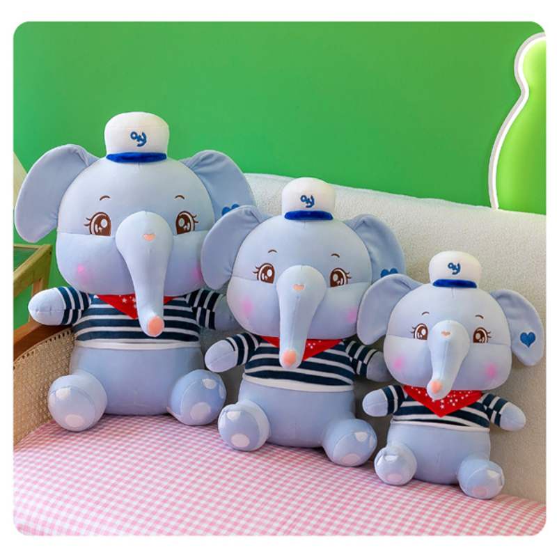 Boneka Plush Gajah Navy Bergaya Dan Chic Untuk Dekorasi Rumah Dan Kantor Anda