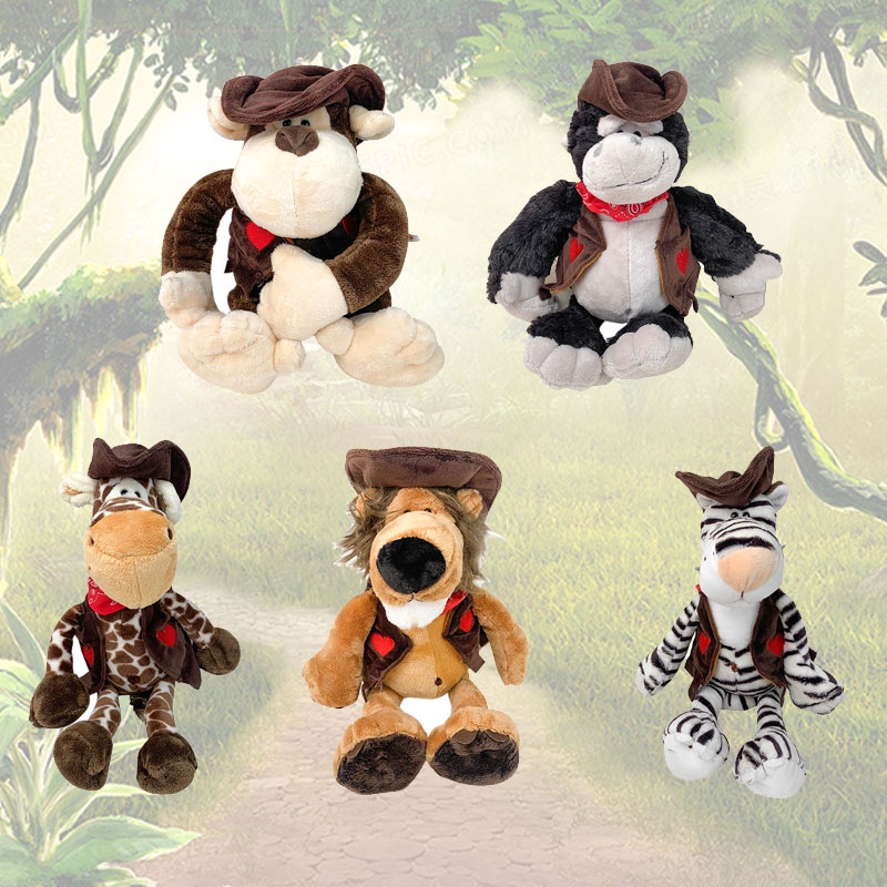 Cuddly Lucu Dan Boneka Binatang Singa, Macan, Rusa, Dan Monyet, Gorilla