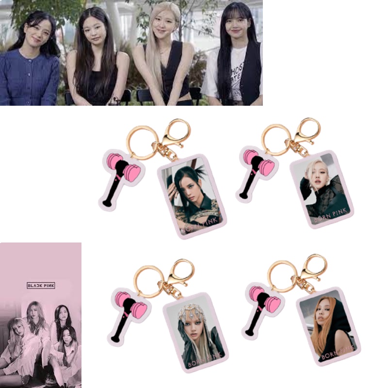 Set Liontin Gantungan Kunci Akrilik Kreatif Dengan Nama Member Dari Album Born Pink Lisa