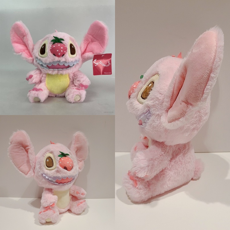 Mainan Stitch Strawberry Plush Dengan Tiga Ukuran Ulang Tahun Untuk Hadiah