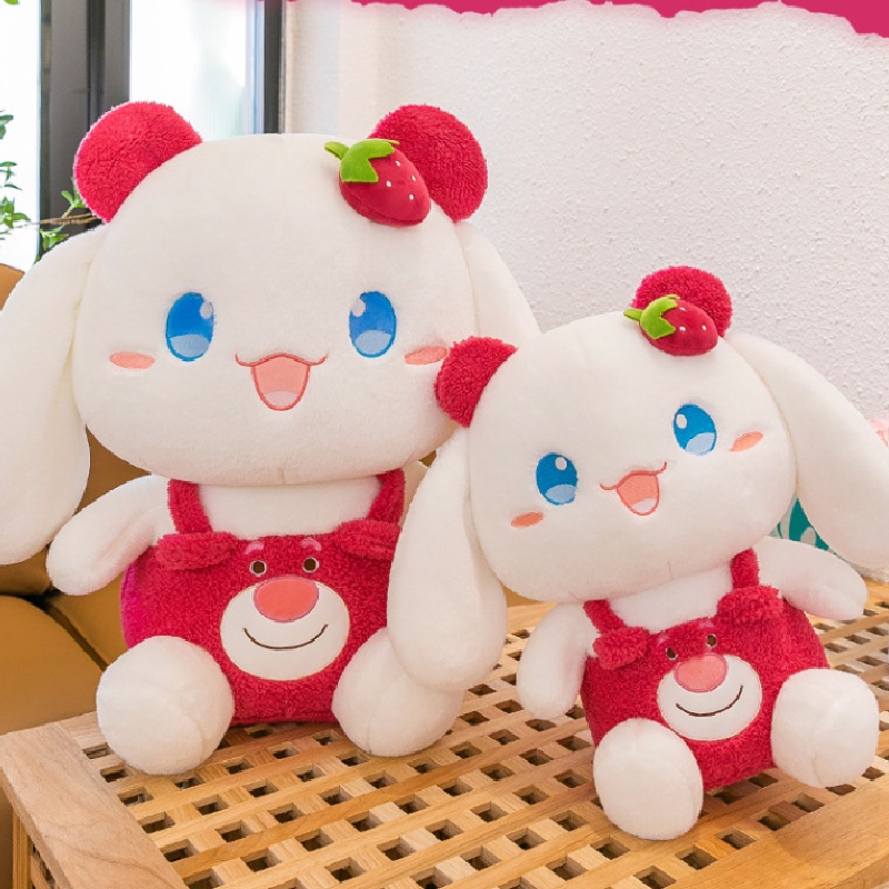 Kelinci Strawberry Plushie Hewan Lucu Tak Tertahankan Berubah Dari Kelinci Moer Lucu Cocok Untuk Anak-Anak