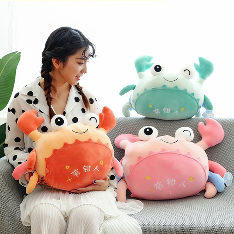 Plushie Kepiting Lucu Dengan Kain Halus Dan Lembut