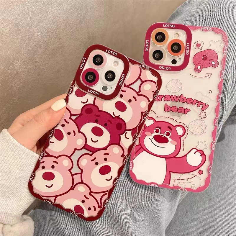 IPHONE Casing Ponsel Beruang Kartun Lucu TPU Anti-drop Untuk Iphone14 13 12 11 Pro Max Xr X Xs