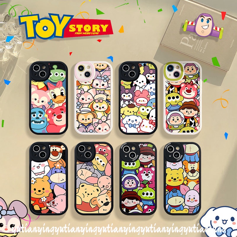 Lovely Disney Friends Kartun Case Untuk Oppo A17 A57 2022 A77 A54 A77S A17K A7 A5s A12 A15 A15s A35 A53 A33 2020 Beruang Strawberry Lucu Winnie the Pooh Tigger Piglet Manyo Soft Cover