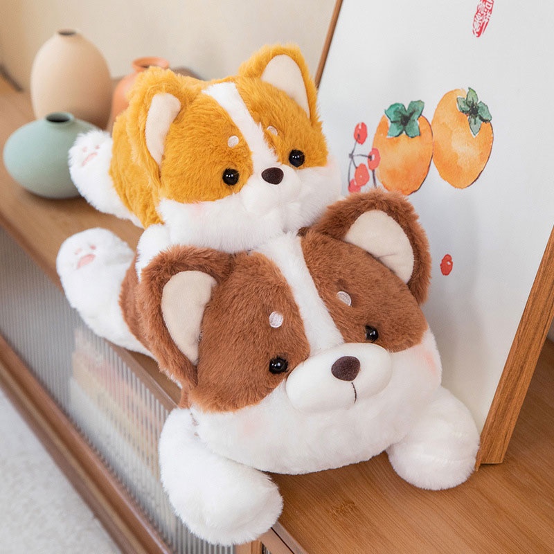 Mainan Bantal Plush Anjing Imut Dan Cuddly Untuk Dekorasi Kamar Dan Hadiah Empuk Pendek Mewah, Isian Katun Pp, 25cm /40cm /55cm, Coklat/ Coklat Muda