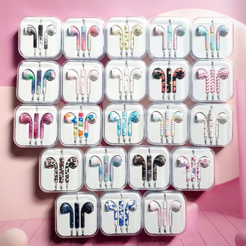 Fashion Color Cute In-ear Headphones 3.5mm Jack Headphone Kabel Dengan Mikrofon