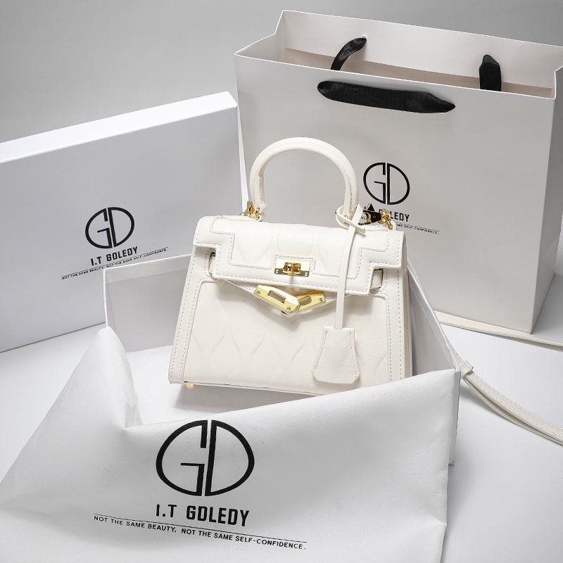 Sling Bag Hong Kong ITGDLEDY Kulit asli generasi kedua Kelly Bag Versatile Mini Small Bag High Quali