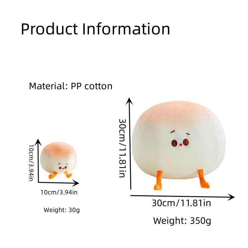 30cm Indah Lembut Mantou Bantal Kreatif Roti Boneka Mainan Mewah Hadiah Untuk Anak