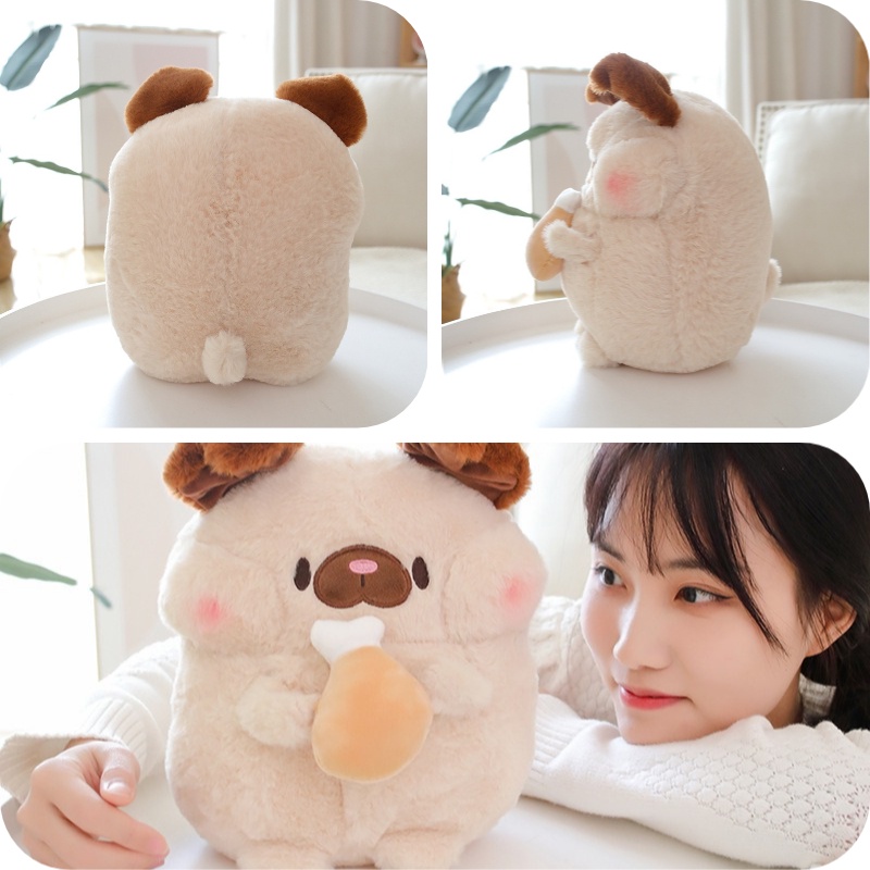 Mainan Anjing Fluffy Plush Dengan Kaki Ayam Adorable Home Decor 30cm