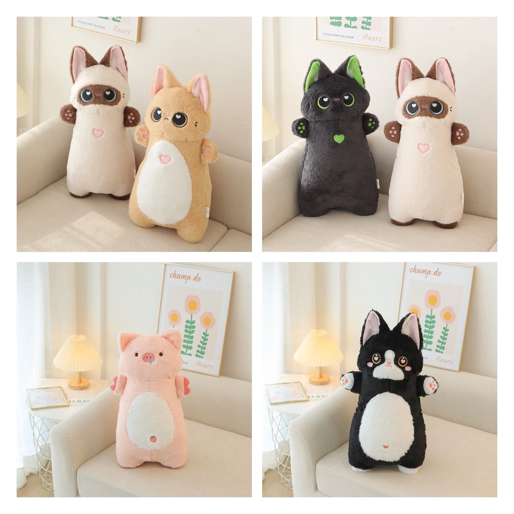 Delightful Siam/Biru/orange/cow/pig Kucing Boneka Binatang Cocok Untuk Ulang Tahun Dan Liburan