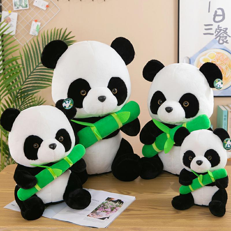 Plushie Panda Berkualitas Tinggi, Realistis Dan Menggemaskan, Rambut Panjang Bahan Mewah