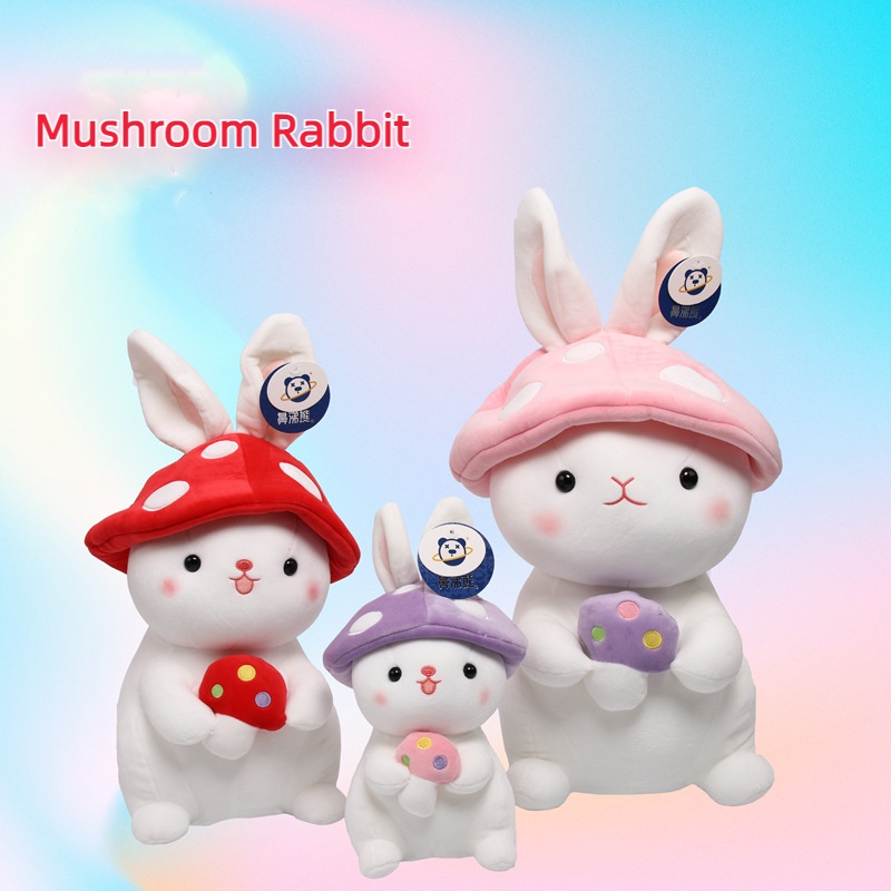 Snuggly Mushroom Bunny Stuffed Animal Cocok Untuk Anak Dan Dewasa Bulu Serat Elastis Amonia Ultra-Lembut